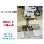 Consew Premier 2339RBLH-18 Double Needle Long Arm With Assembled Table and Servo Motor