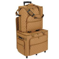 Hemline Camel Embroidery Studio Collection Three Bag Trolley Set