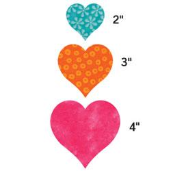 AccuQuilt Go! Geometric Die - Heart 2 Inch, 3 Inch, 4 Inch (55029)