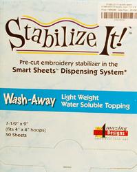 STABILIZE IT! Wash - Away stabilizer 50 sheets, size 7-1/2"x 9"