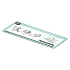 Sizzix Big Shot Express cutting machine display mat, white and gray with teal border, shows sample dies