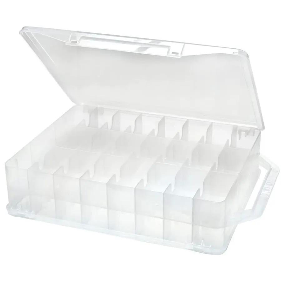 Doorbuster Creative Options Double-Sided Clear Carrier/Storage Case; transparent, multi-compartment organizer