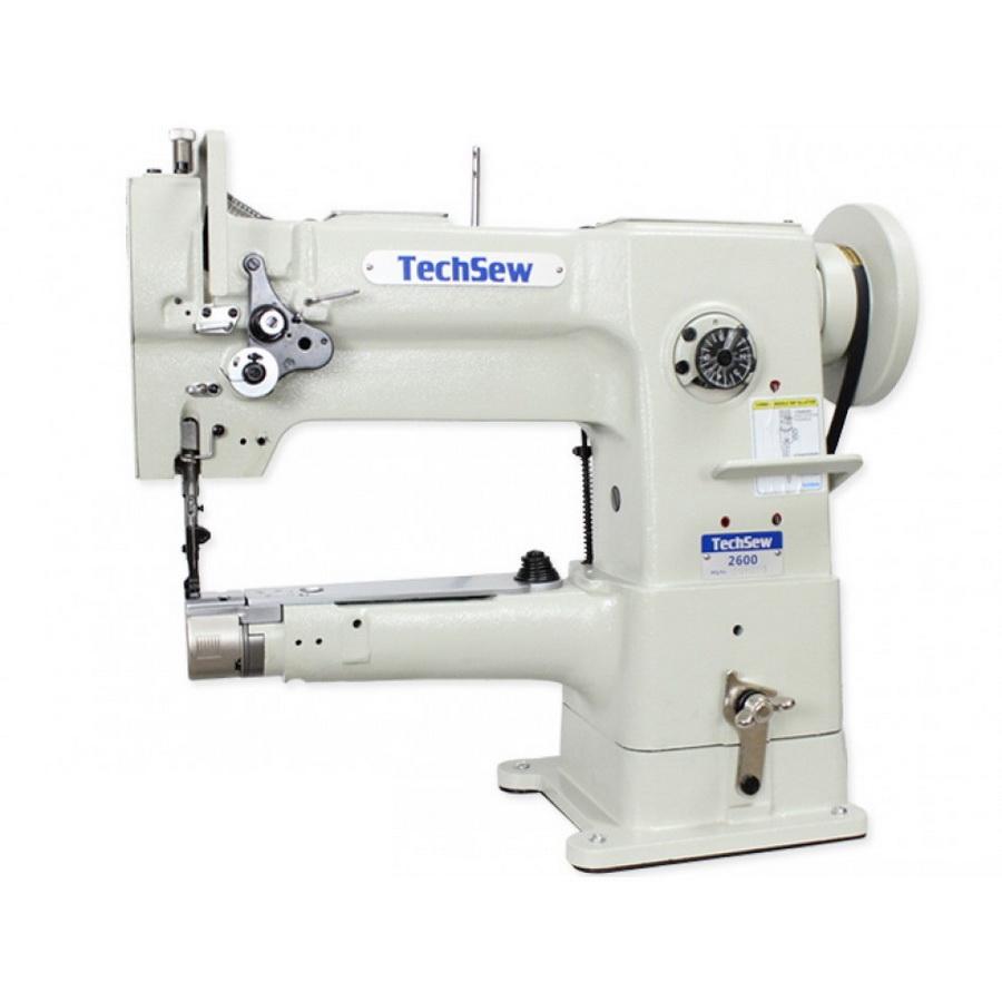 Techsew 2600 Narrow Cylinder Large Bobbin Compound Feed Industrial Sewing Machine with Assembled Table and Motor - Sewingmachinesplus.com