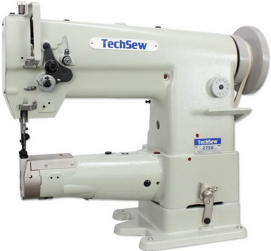Techsew 2750 Cylinder Large Bobbin Compound Feed Industrial Sewing Machine with Assembled Table and Motor - Sewingmachinesplus.com
