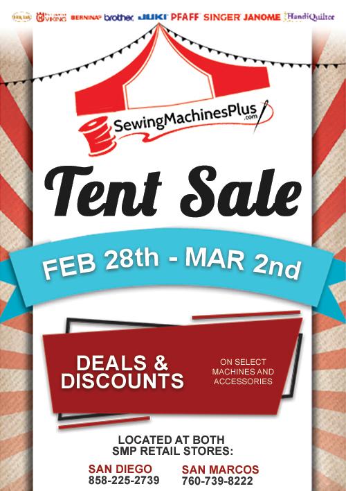 Tent Sale 2019 Banner with location details and other info.
