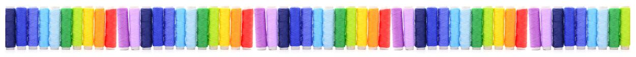 Horizontal Line of Threads of Different Colors