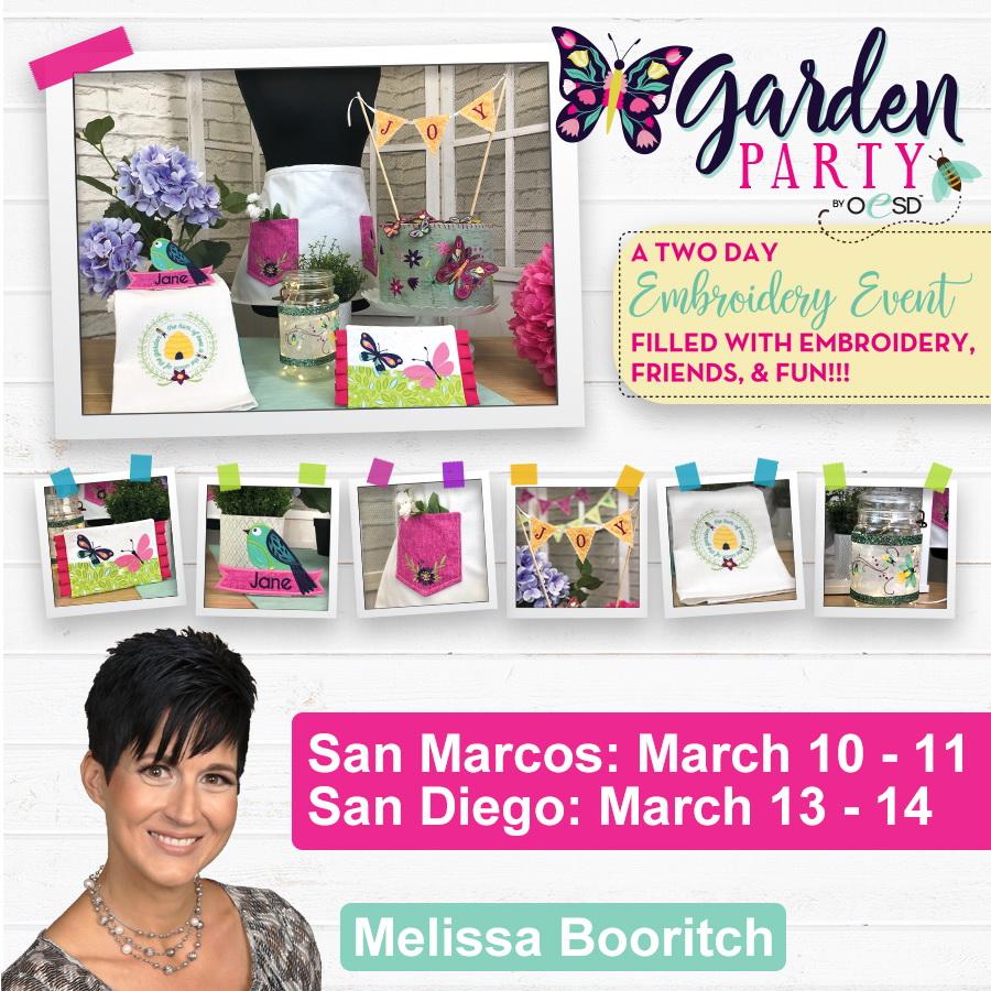 OESD Garden Party Event Melissa Booritch and Baby Lock - Sewingmachinesplus.com