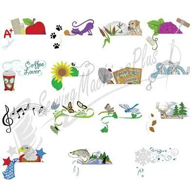 Dakota Collectibles Top A Pocket 970459 embroidery designs set with multicolor motifs