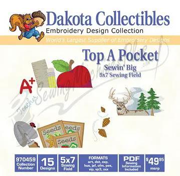 Dakota Collectibles Top A Pocket embroidery design software, 5x7 sewing field