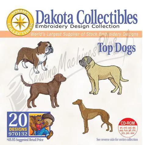 Dakota Collectibles Top Dogs embroidery designs CD-ROM with 20 designs