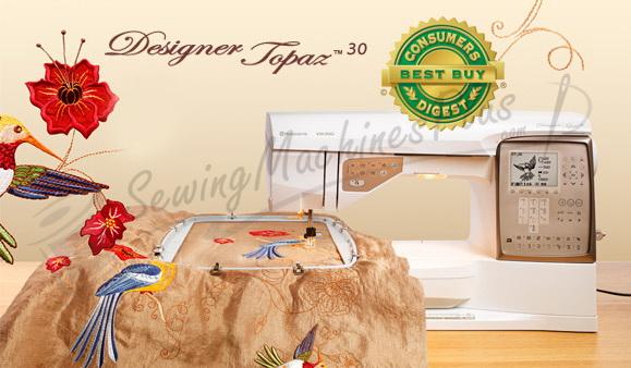Husqvarna Viking Designer Topaz 30 Sewing and Embroidery Machine - Sewingmachinesplus.com