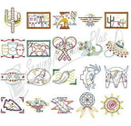 Touch of Southwest 970456 embroidery design set by Dakota Collectibles with colorful southwestern motifs
