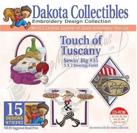 Dakota Collectibles Touch of Tuscany embroidery designs CD-ROM for embroidery software; 15 designs, 5x7 sewing field