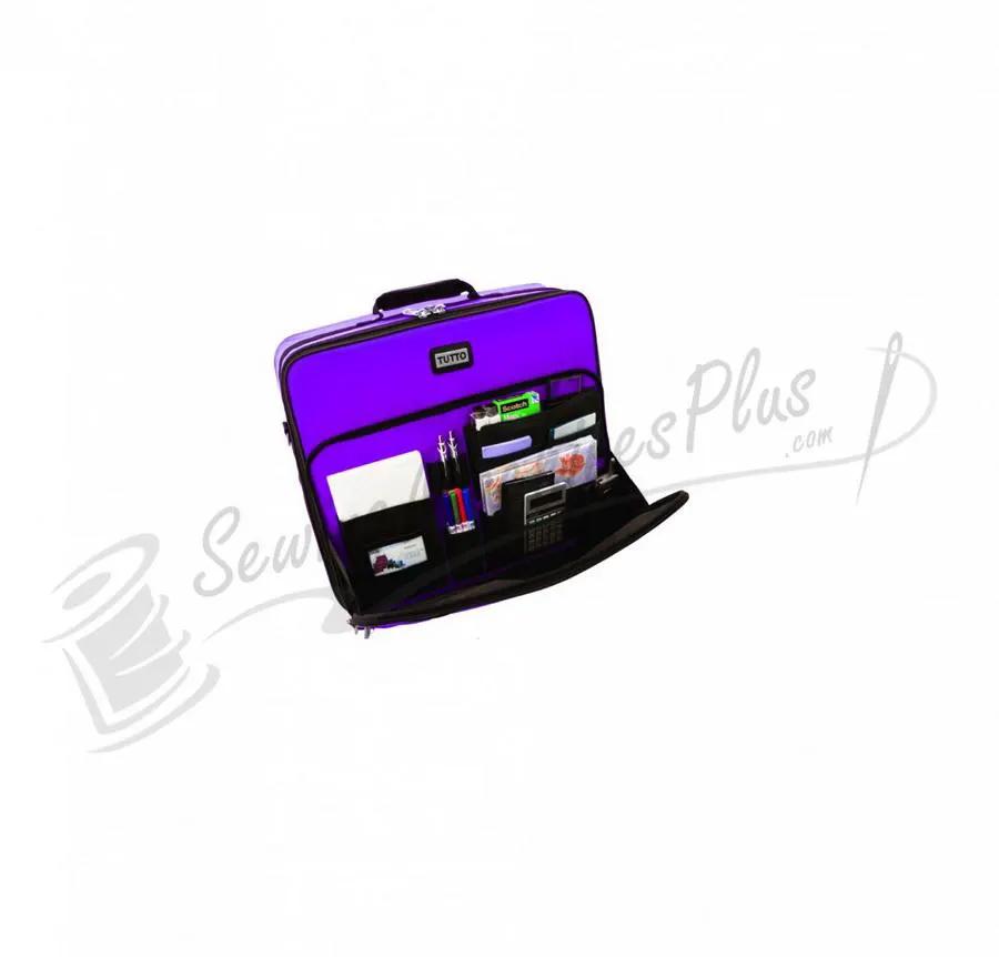 Tutto 20in purple embroidery project bag with interior organizers and pockets