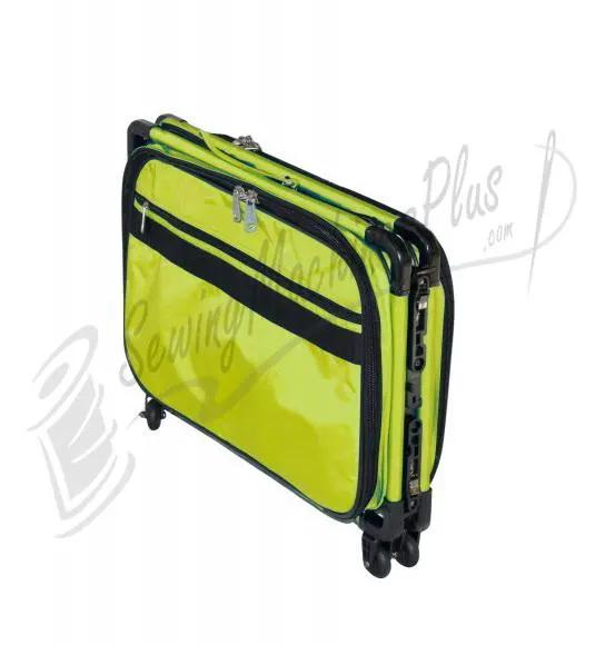 Tutto 20-inch lime green machine-on-wheels bag with front zip pocket