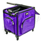Tutto 20in Serger On Wheels bag, purple rolling machine bag with multiple zip pockets