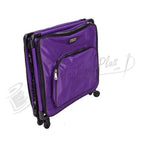 Tutto 20-inch Serger On Wheels machine bag in purple with front zip pocket