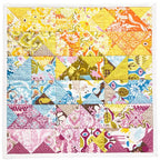 Anita Goodesign Charm Pack Quilt Blocks, colorful floral fabric triangles in a patchwork layout