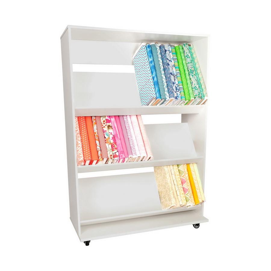 Arrow 3 Shelf Fabric Display - White Vinyl Laminate (Fabric Not Included)