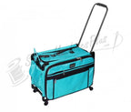 Tutto turquoise large machine-on-wheels bag with extendable handle and front pockets