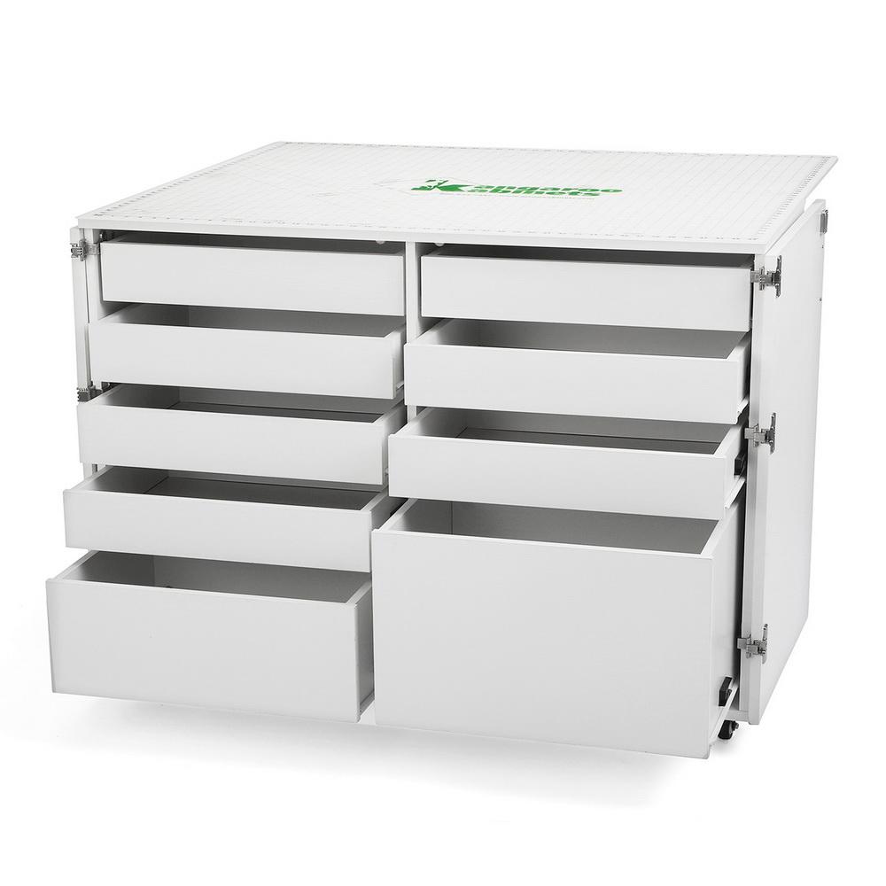 Kangaroo Sewing Furniture Aussie Studio and Dingo II WHITE Sewing Cabinets with Air Lift (AS-WHT)