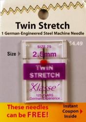 Klasse Twin Stretch Needle Size 75/2.5mm - Buy 2 Get 1 FREE
