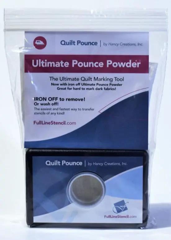 Quilt Pounce Set by Handi Quilter — Ultimate Quilt Pounce Powder in blue and white packaging