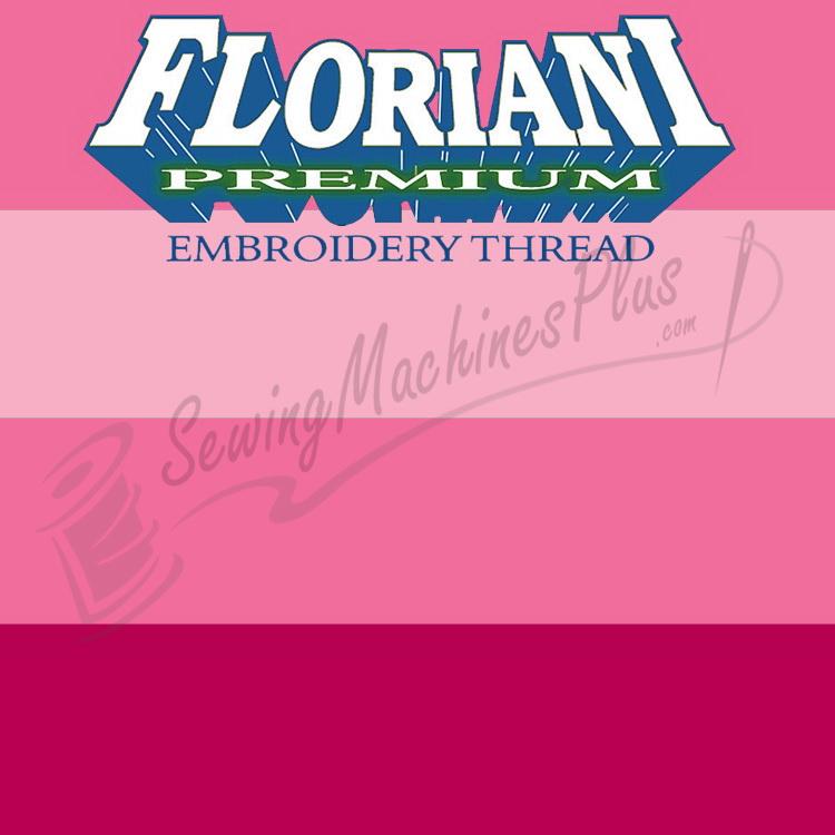 V28 - Floriani Variegated Embroidery Thread, Deep Pink Stripe, 1,100yd spool
