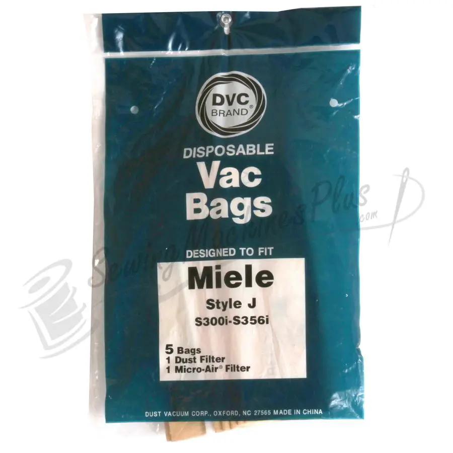 DVC disposable vacuum bags for Miele Style J, blue package with 5 bags plus dust and Micro-Air filters