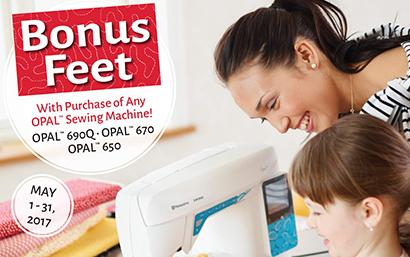 Advertisement for Viking Opal Machines Sale with Bonus Feet