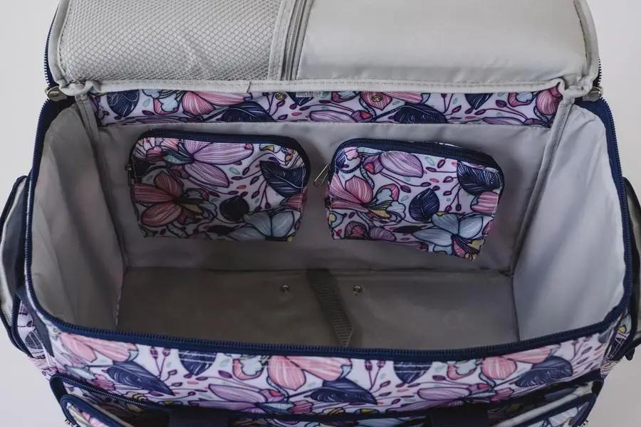 Bluefig Quilter Deluxe Combo: 19" Wheeled Bag, Project Bag, Fat Quarter Bag, Satchel and Thread Carrier - Maisy - Sewingmachinesplus.com