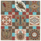 Anita Goodesign Navajo Quilt 188AGHD embroidery design software; Navajo-inspired quilt blocks in turquoise, red, and brown.