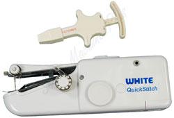 White QuickStitch Handheld Sewing Machine H10 - Sewingmachinesplus.com