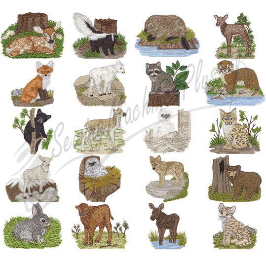 Dakota CollectiblesNorth American Wildlife Babies Embroidery Designs - 970347