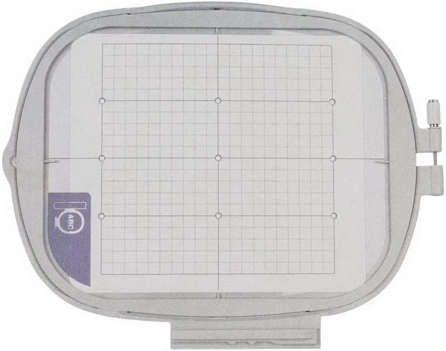 Sew Tech embroidery hoop 200mm x 200mm, gray frame with grid pattern