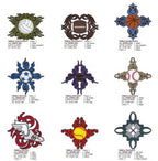Dakota Collectibles Sports #55 Embroidery Designs set of 9 colorful tribal sports motifs