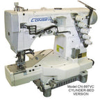 Consew CN897CV-1 Cylinder Bed 2/3 Needle, 4/5 Thread Coverstitch Machine with Assembled Table and Servo Motor
