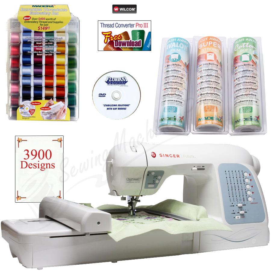 Singer Futura XL-400 w/ BONUS PACKAGE! Stabilizer, 80 Spools of Thread & More