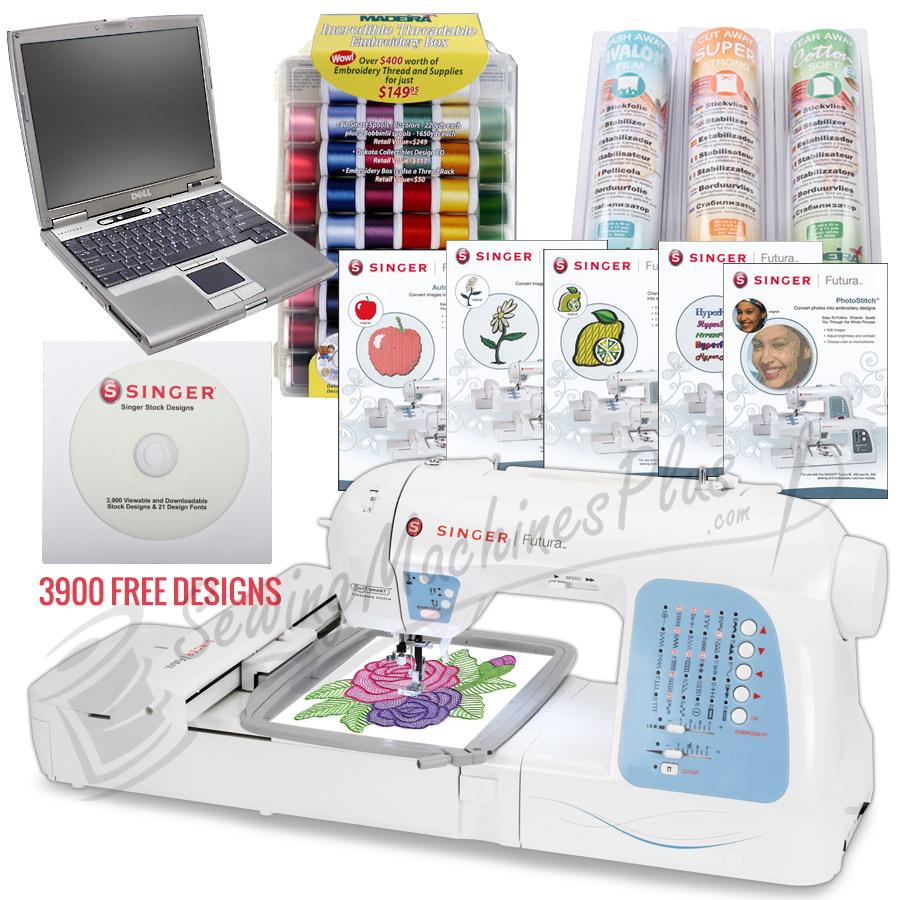 Singer Futura XL-400 I WANT IT ALL SPECIAL! Software, Thread, Stabilizer, and more!