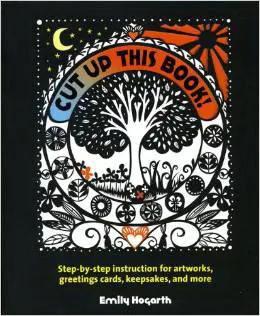 Books: Cut Up This Book! by Running Press, black cover with white intricate cut-out design and orange/blue accents.