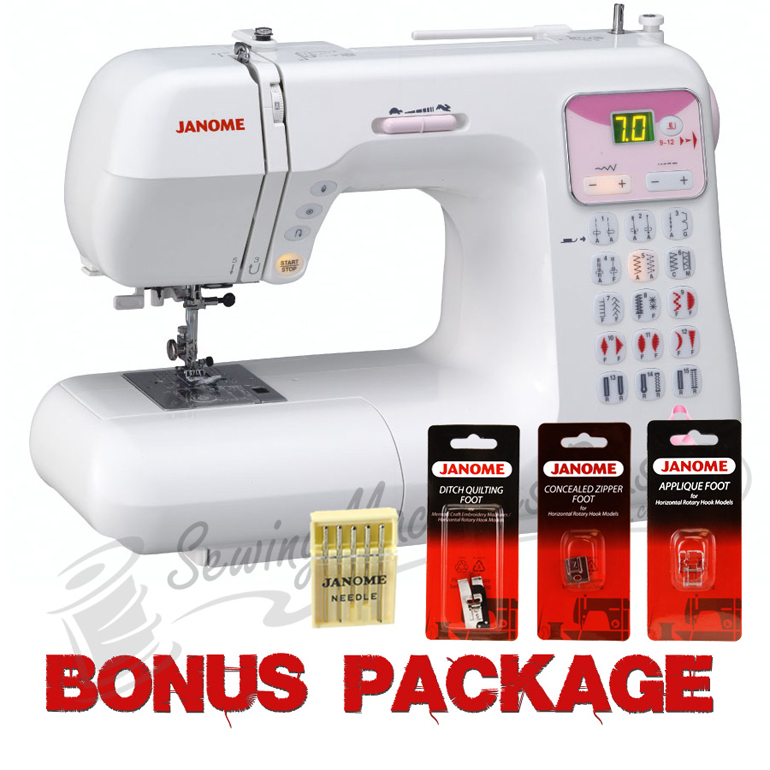 Janome DC4030 Pink Ribbon Computerized Sewing Machine w/ FREE BONUS